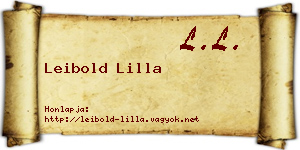 Leibold Lilla névjegykártya
